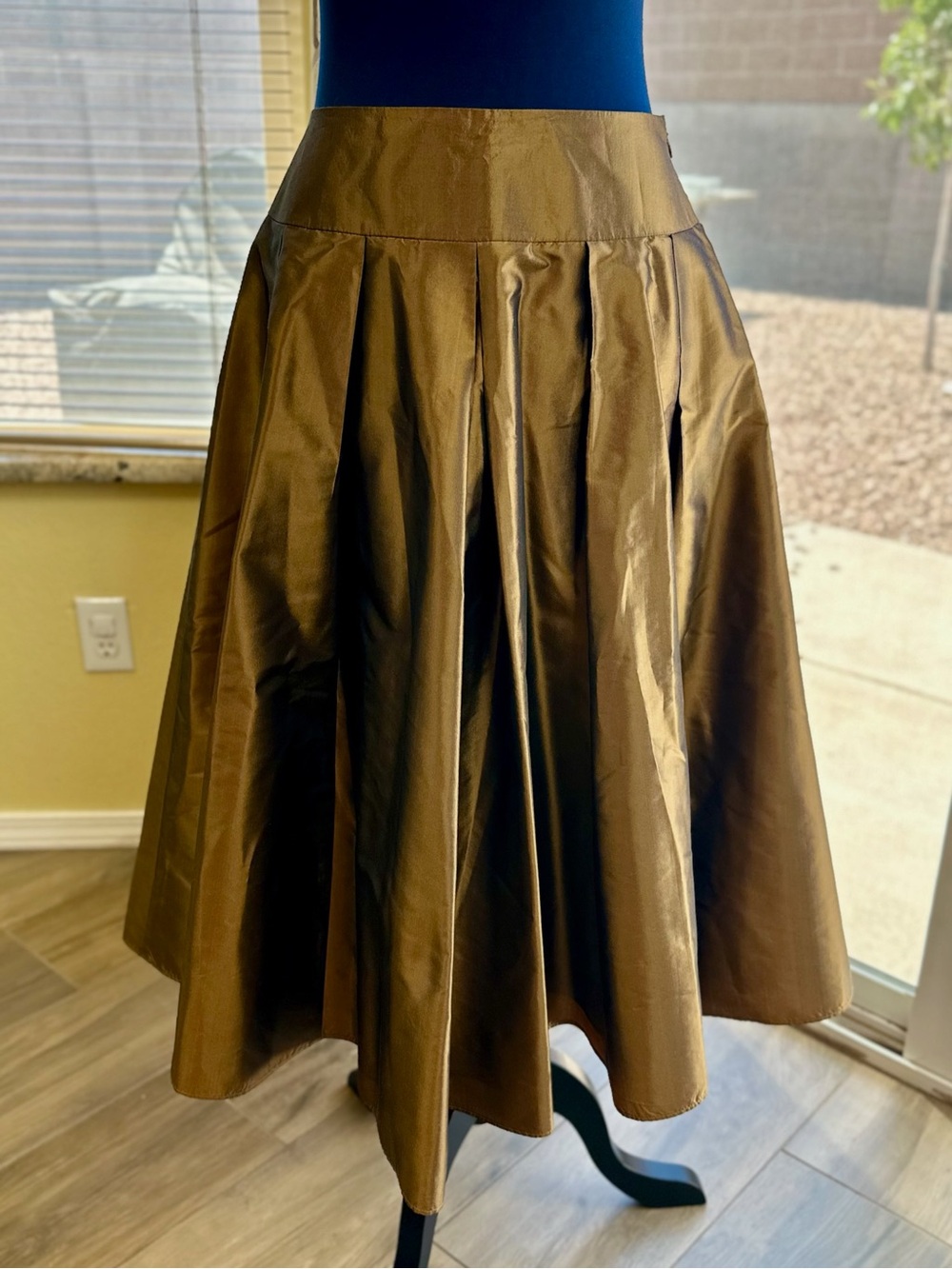 EUC Talbots Classic A-Line Antique Copper Bronze Midi Skirt